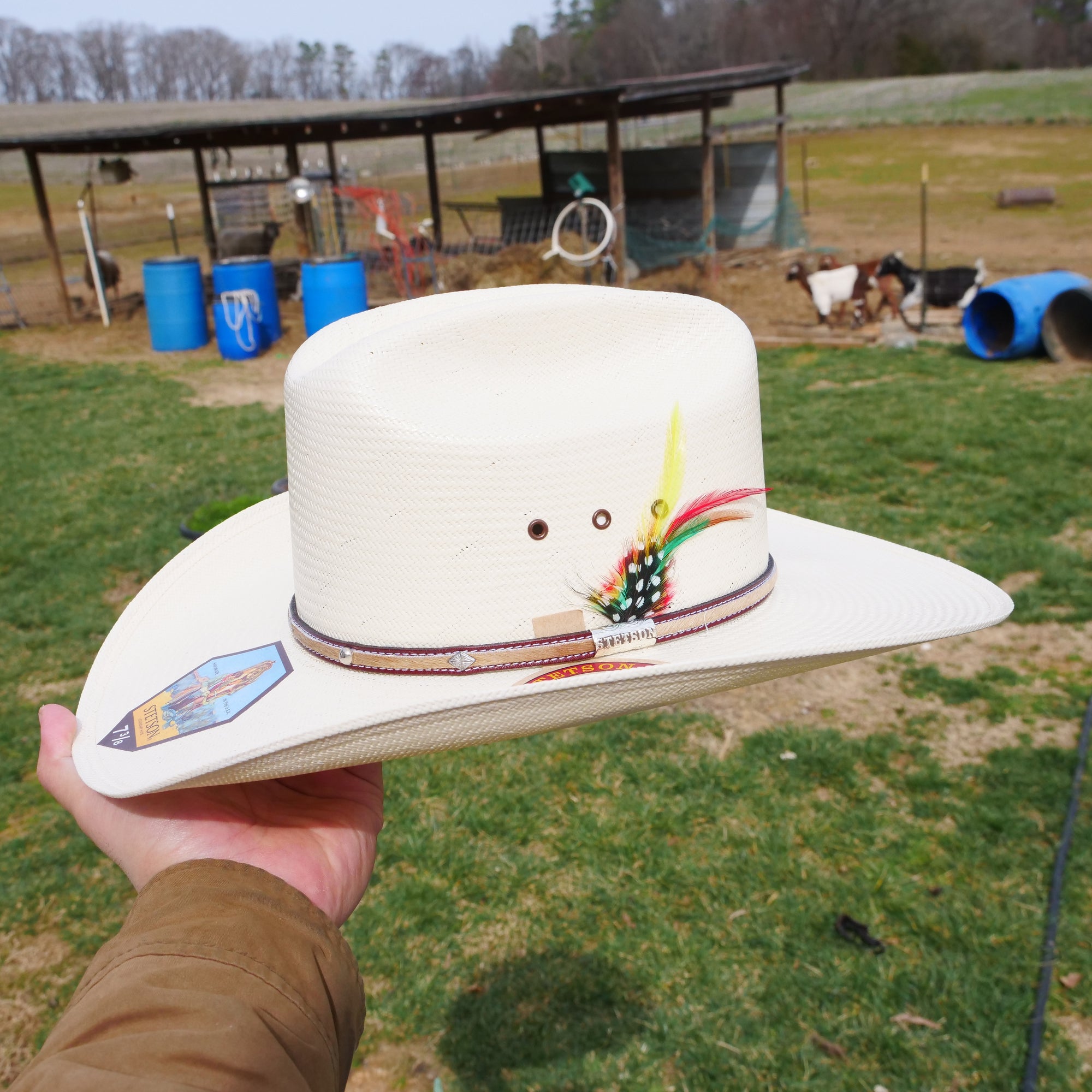 sombreros stetson con pluma