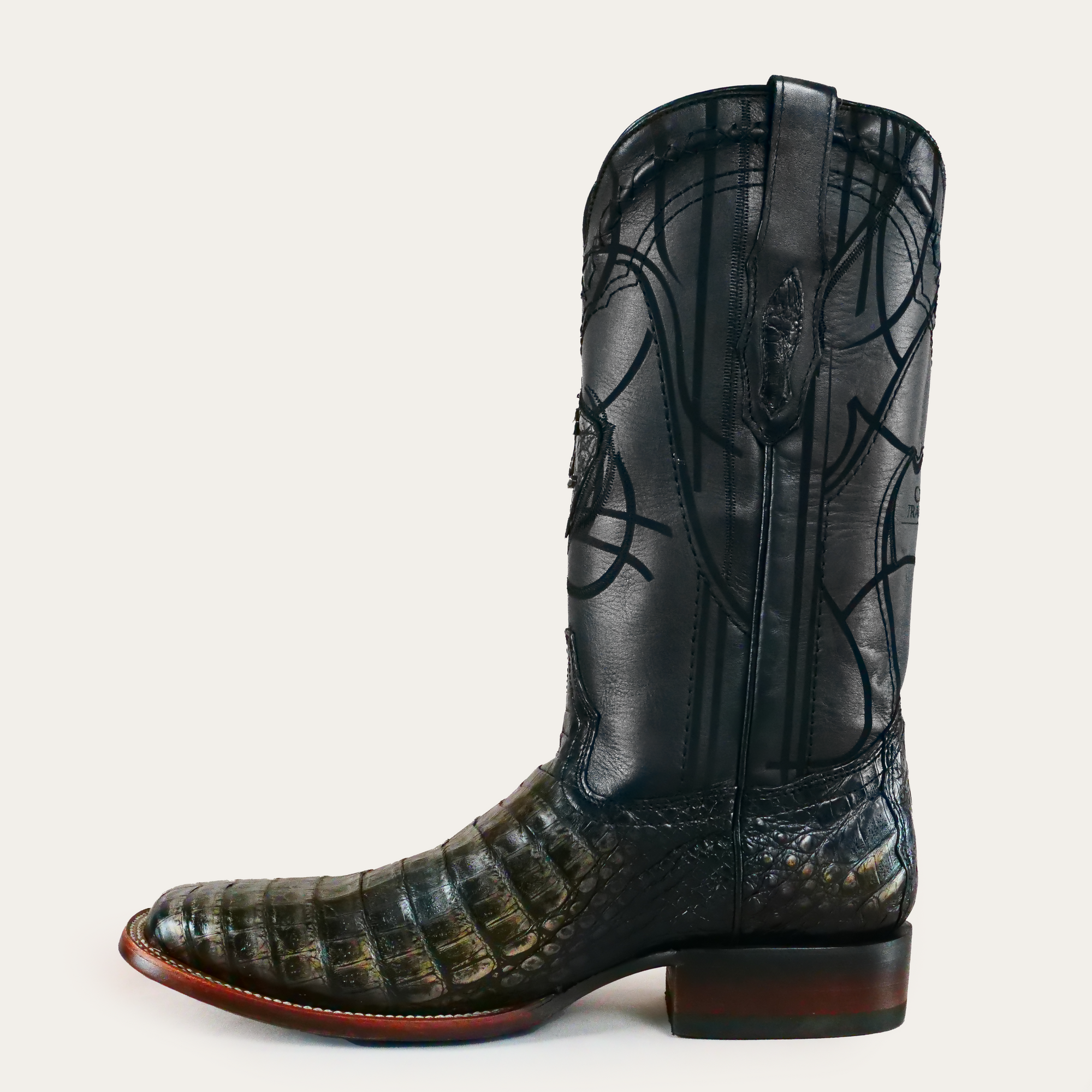 botas cuadra caiman black square toe
