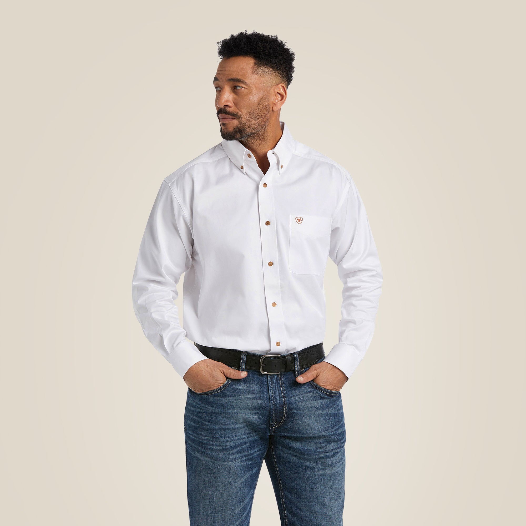 mens ariat white shirt