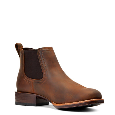 round toe ankle boots for men