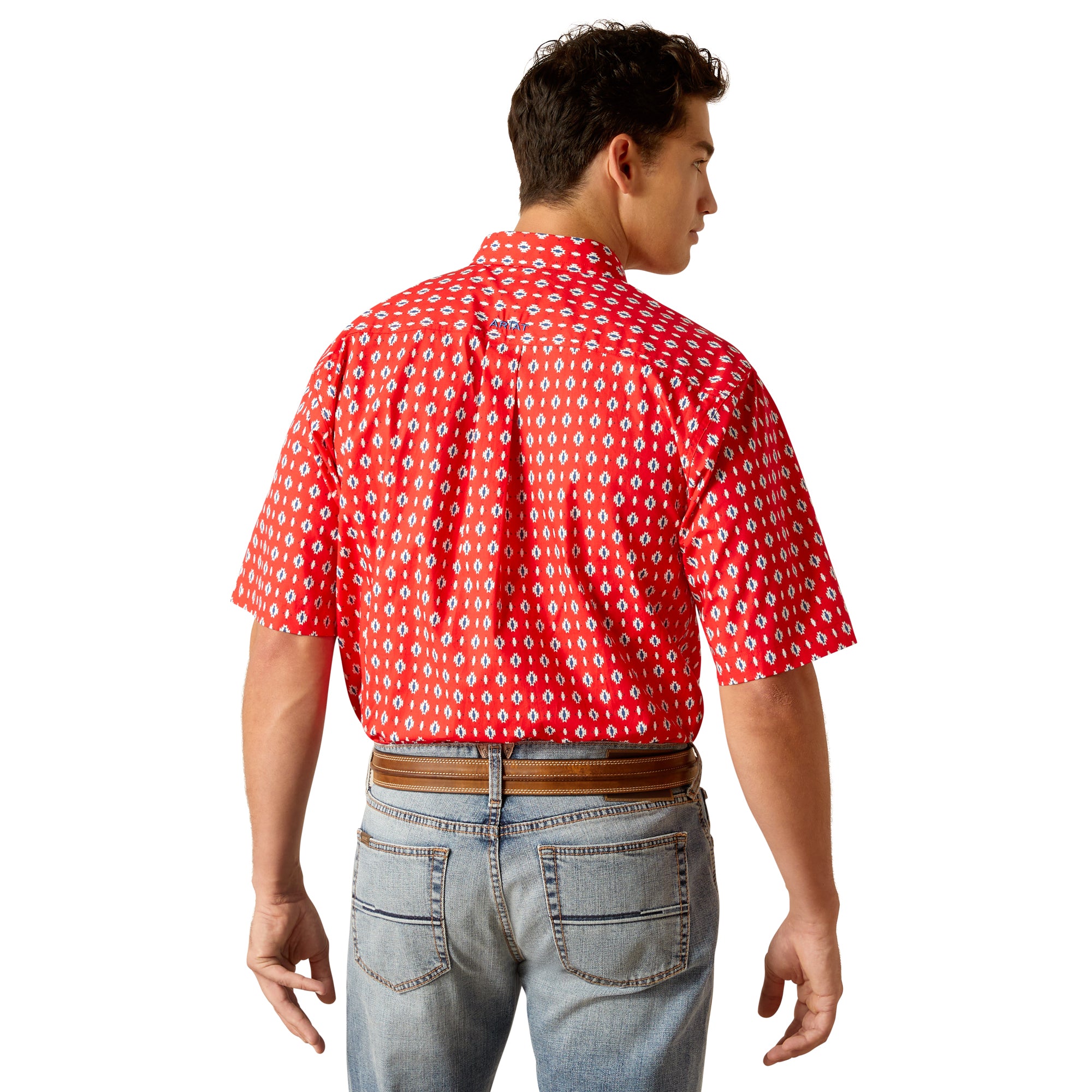 mens red ariat shirt