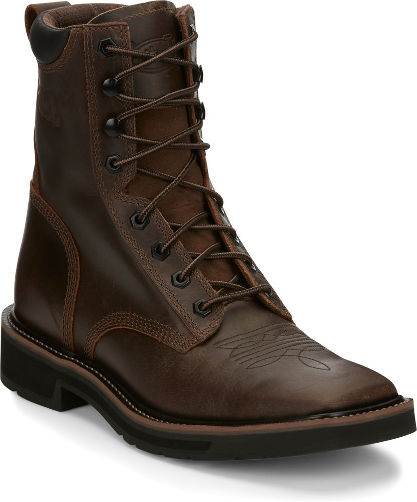 SE681 Justin Pulley Lace Up Work Boots