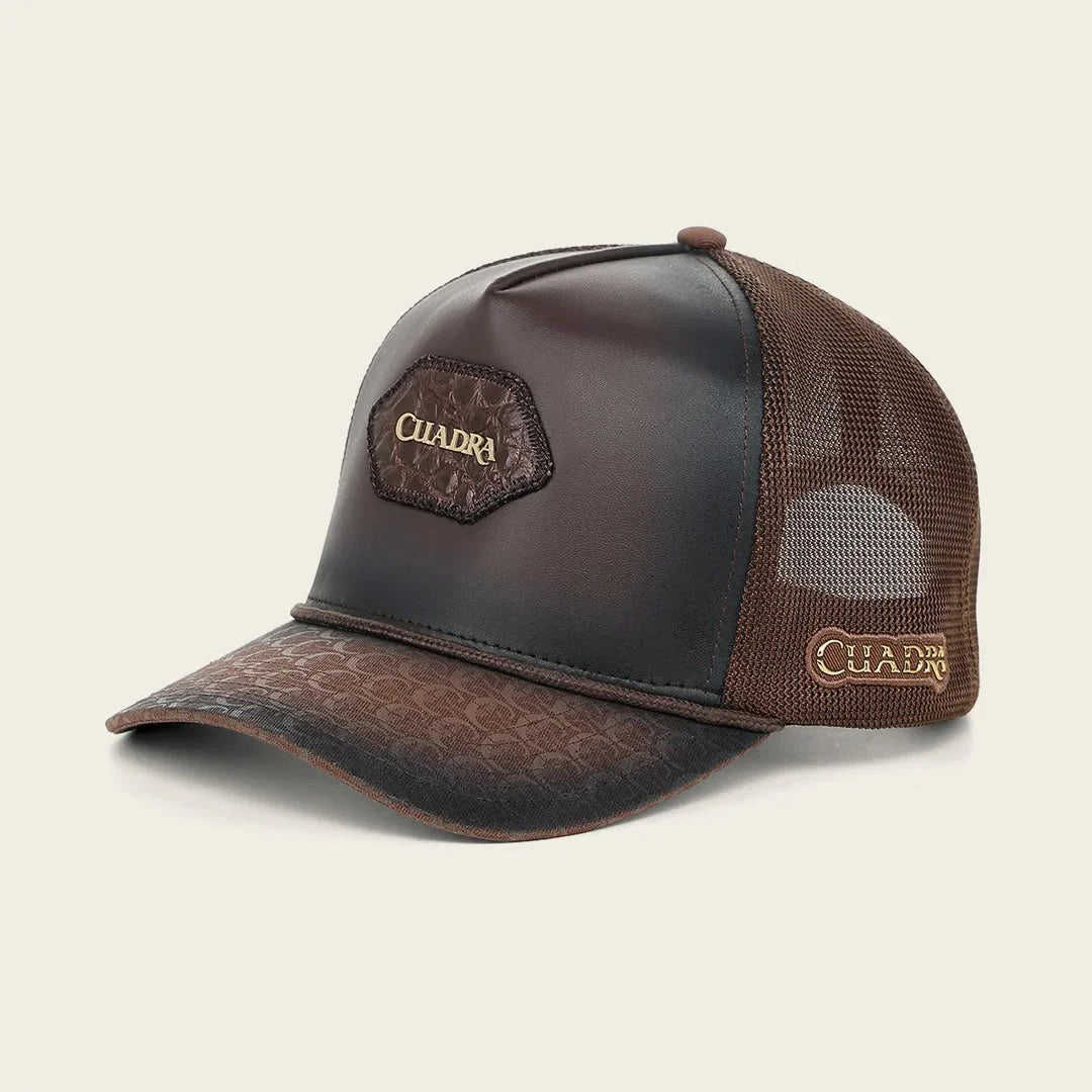 Cuadra Alligator Snapback Cap Brown CP005