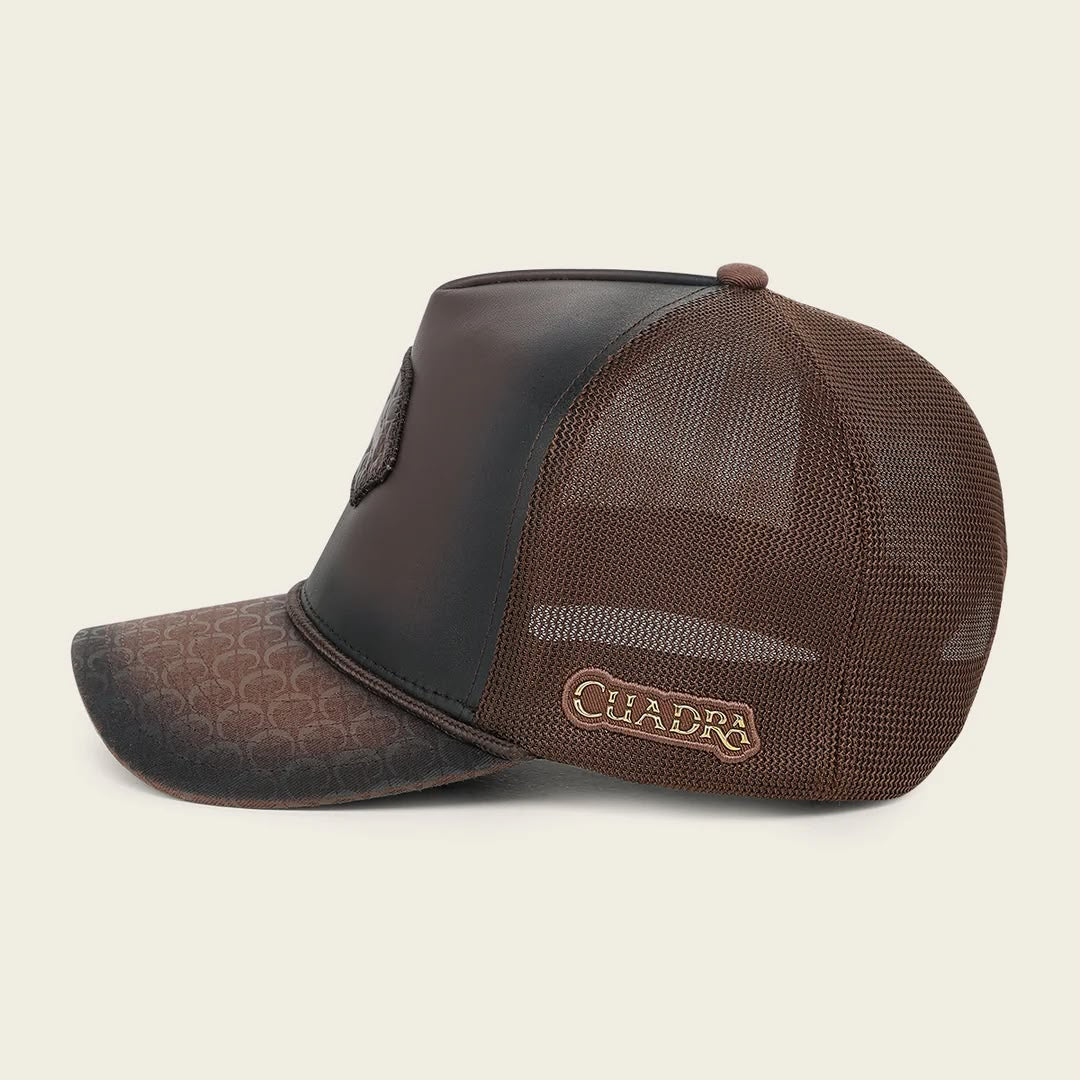 Cuadra Alligator Snapback Cap Brown CP005