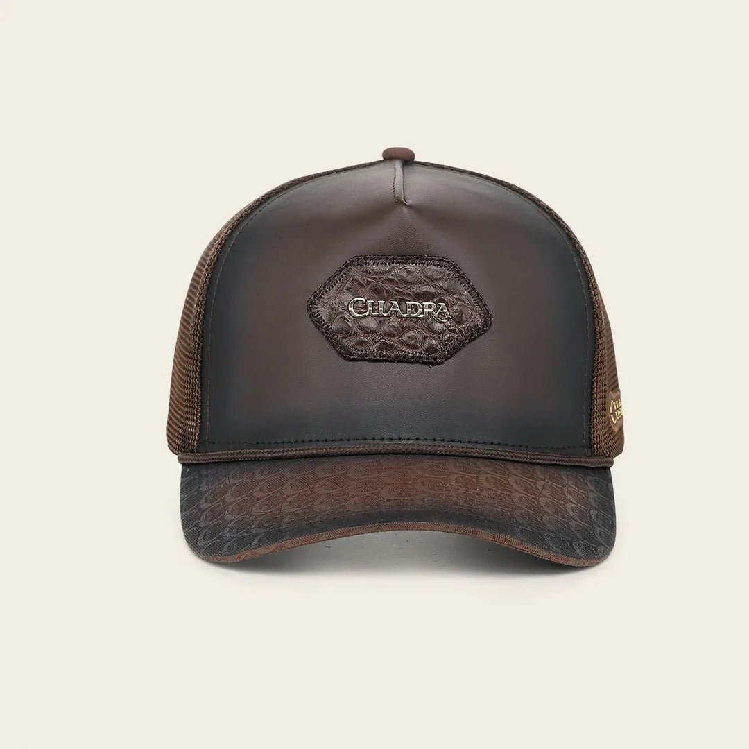 Cuadra Alligator Snapback Cap Brown CP005
