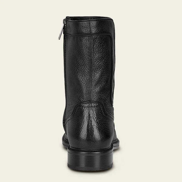 Cuadra Men&#39;s Zipper Round Toe Deerskin Black FC662
