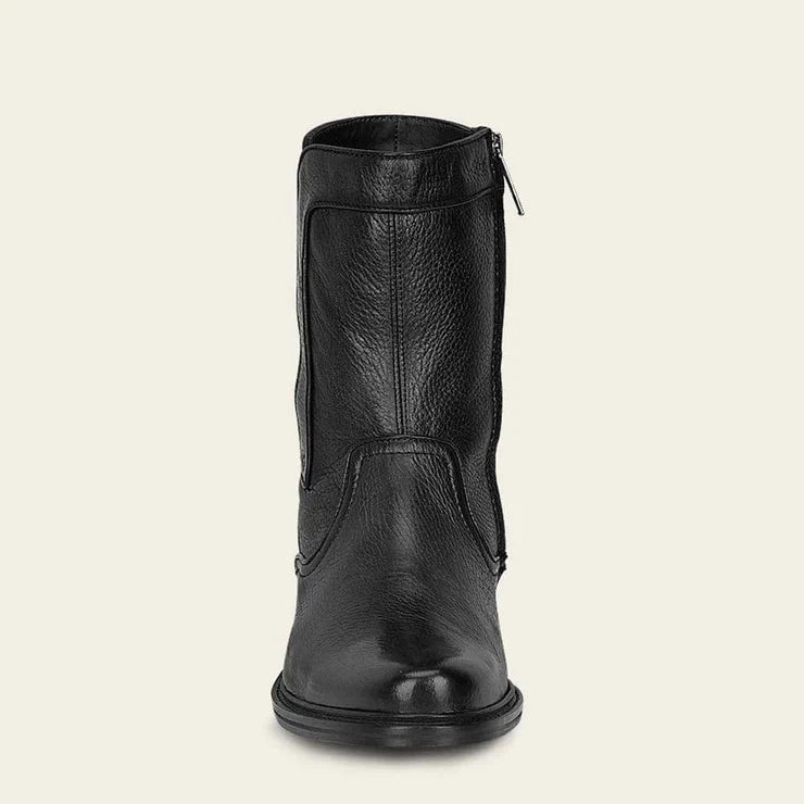 Cuadra Men&#39;s Zipper Round Toe Deerskin Black FC662
