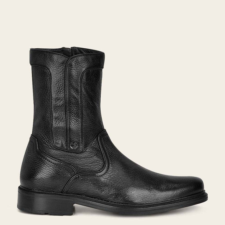 Cuadra Men&#39;s Zipper Round Toe Deerskin Black FC662