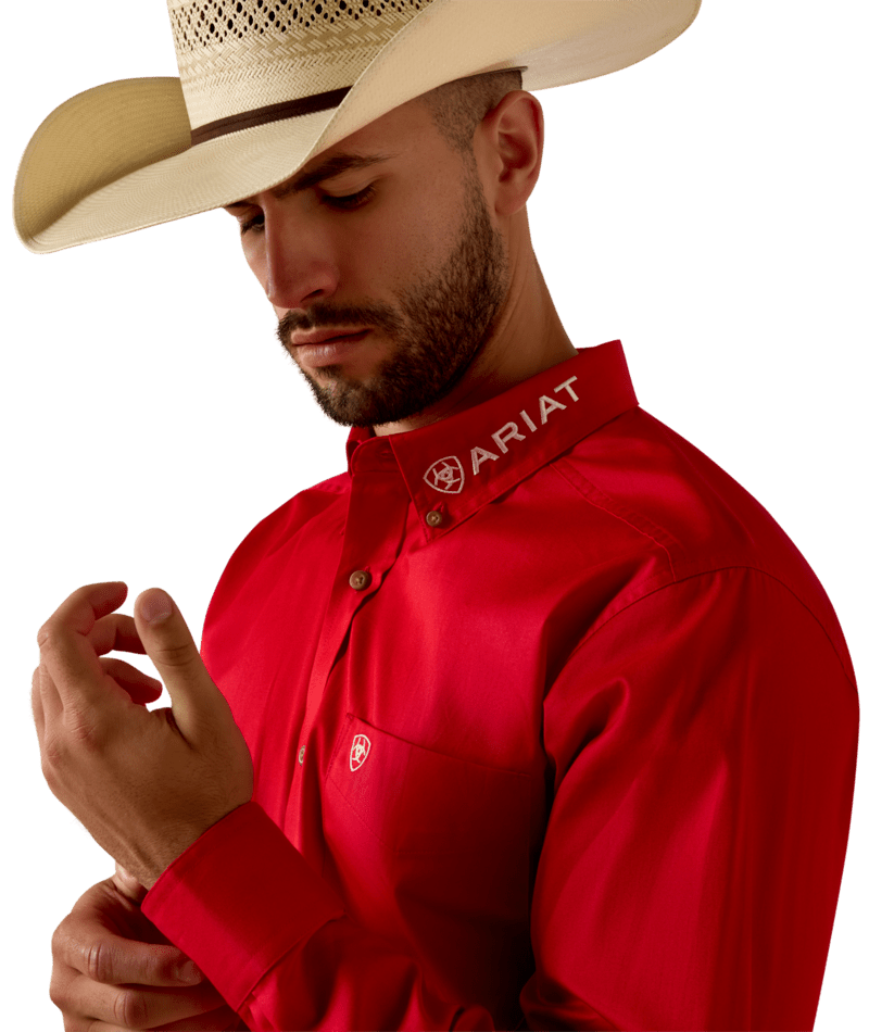 Ariat Team Fitted Tangerine Long Sleeve Shirt 10073653