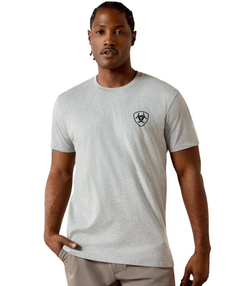 10073956 Ariat Men's Banner Badge Grey T-Shirt