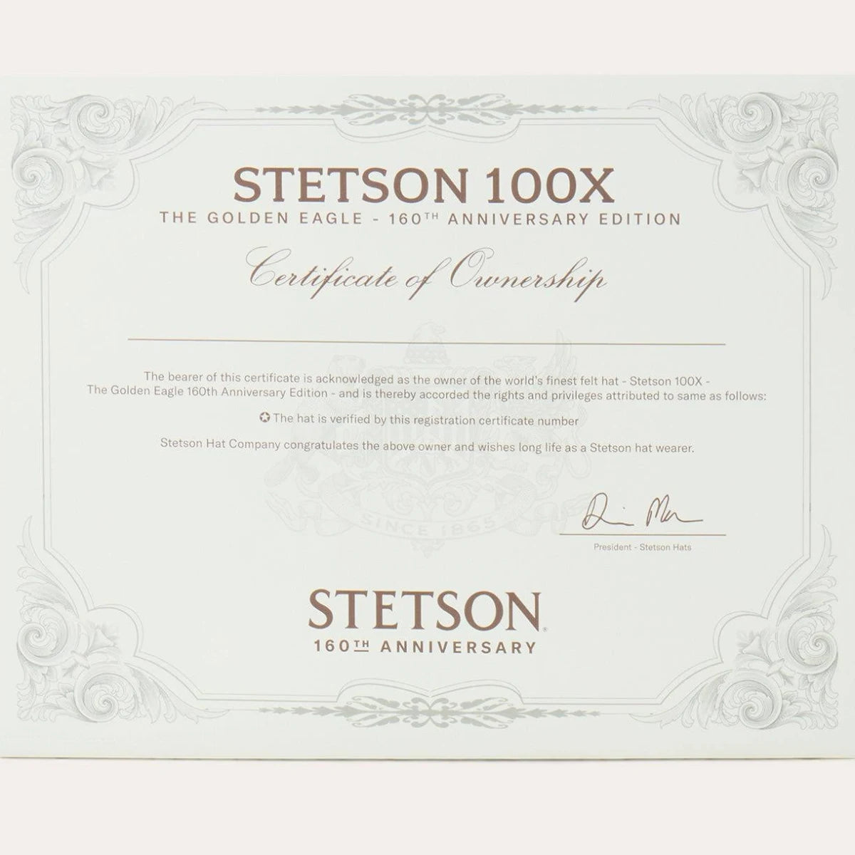 Stetson 100x Golden Eagle 160th Edition Silverbelly 7242
