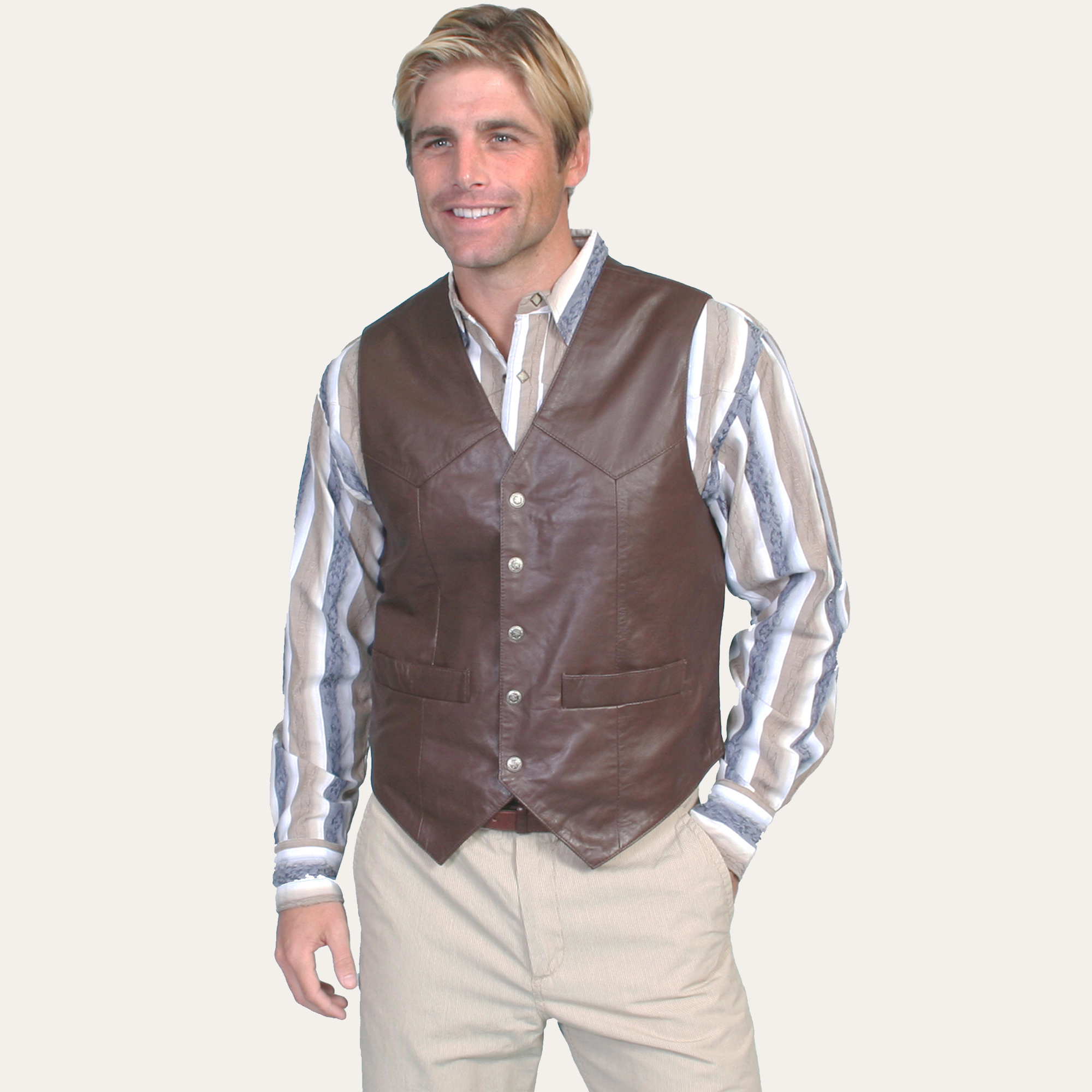 Scully Vest Lambskin 507 Brown
