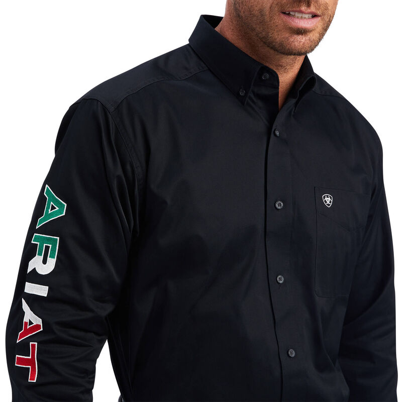 ariat mexico shirt mens black long sleeve