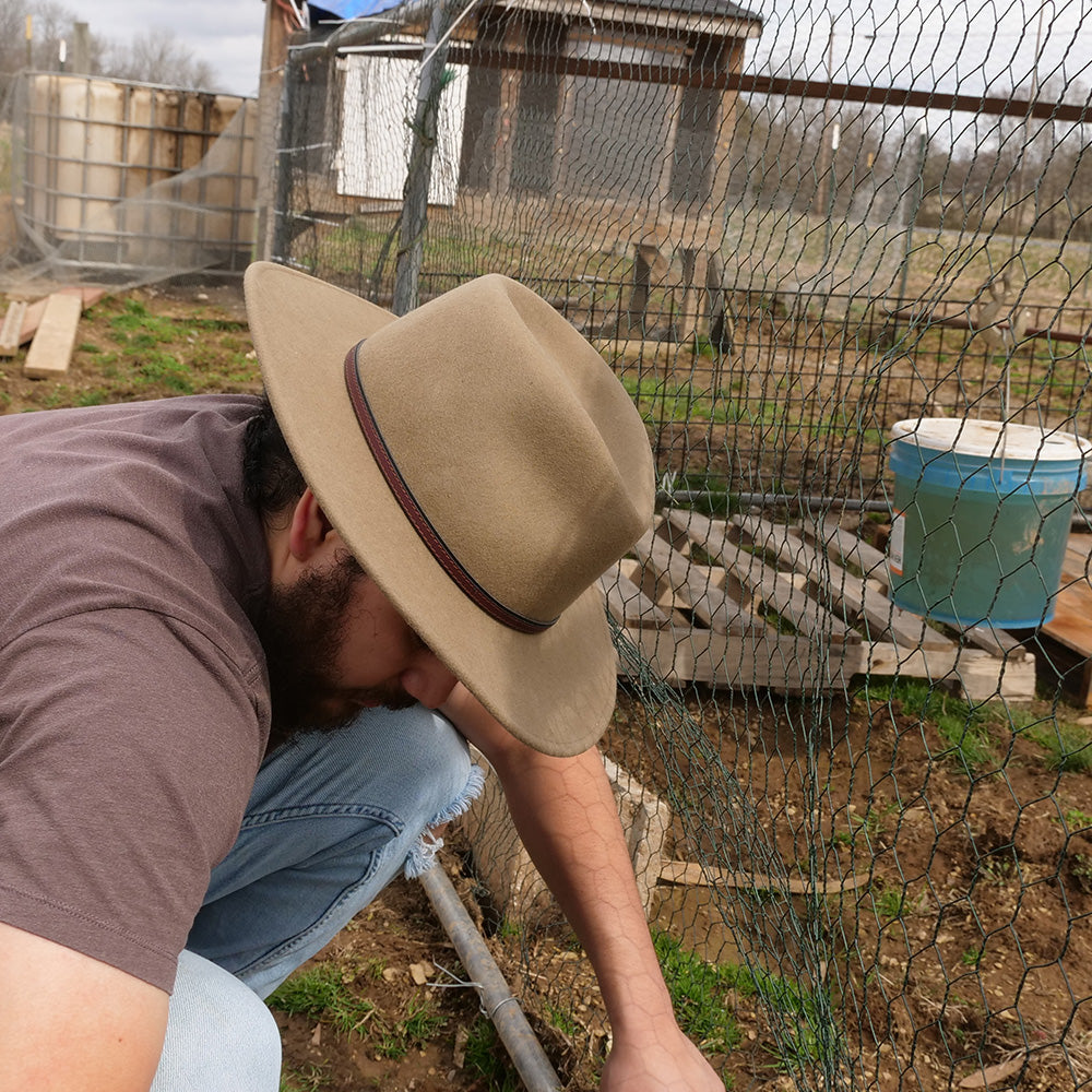 brown crushable hat