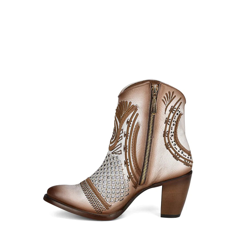 womens leather ankle boots white
