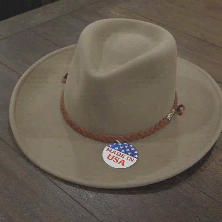 flat brim cowboy hat