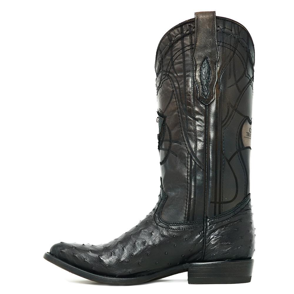 black full quill ostrich boots cuadra