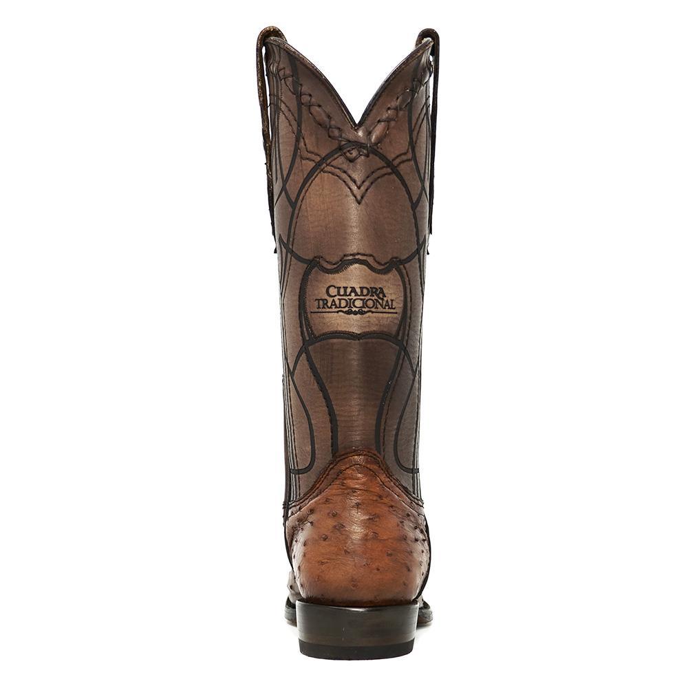 ostrich boots round toe