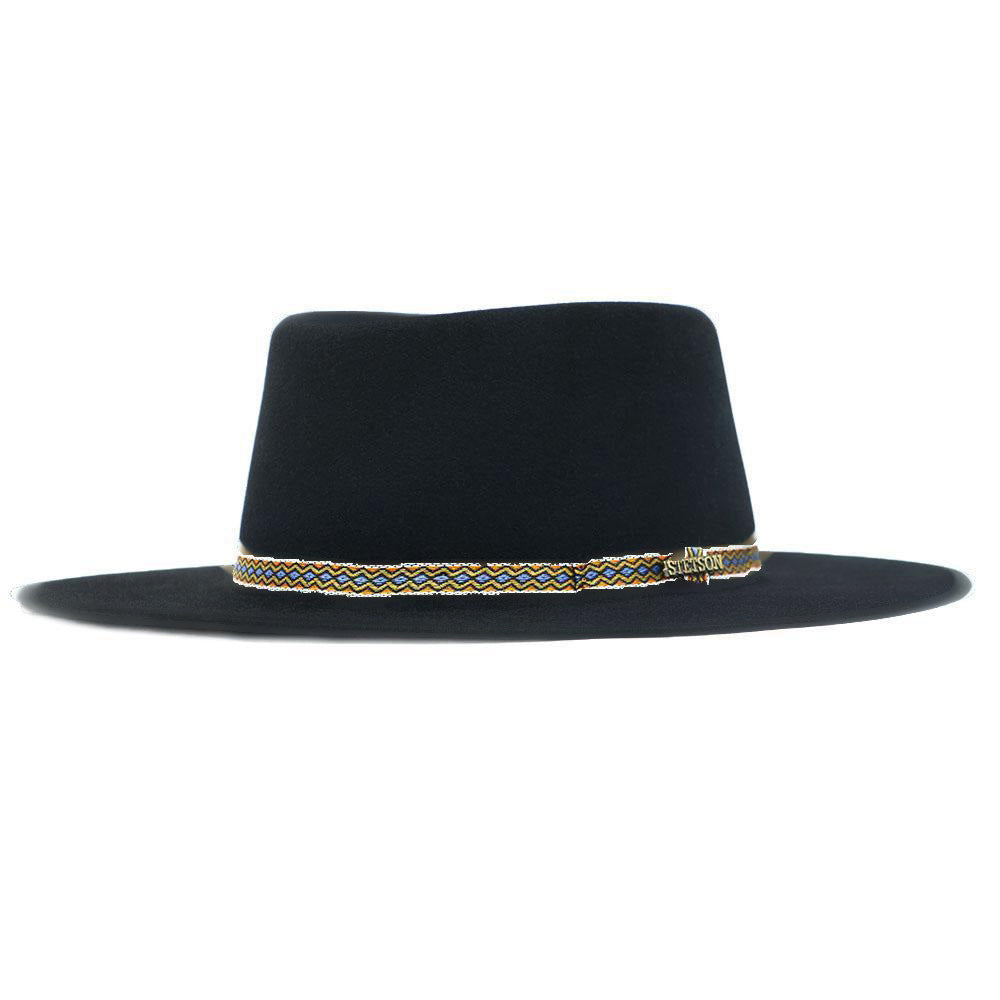 womens flat brim hat black