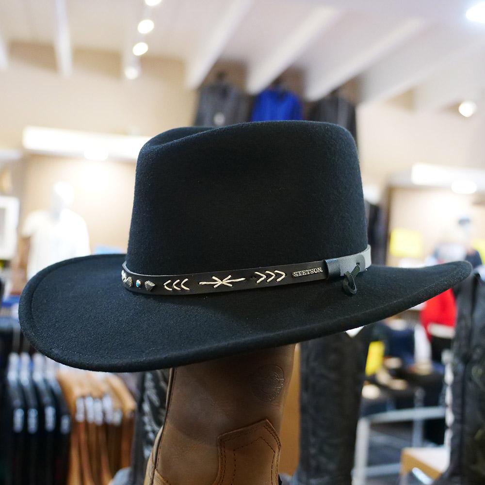 Stetson Crushable Cowboy Hat Santa Fe Black