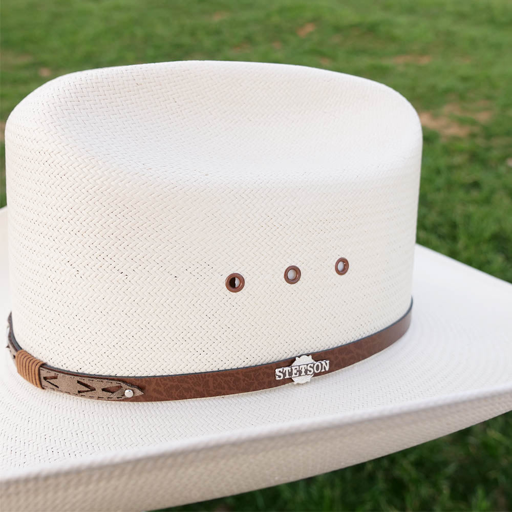 Stetson straw hats with eyelets