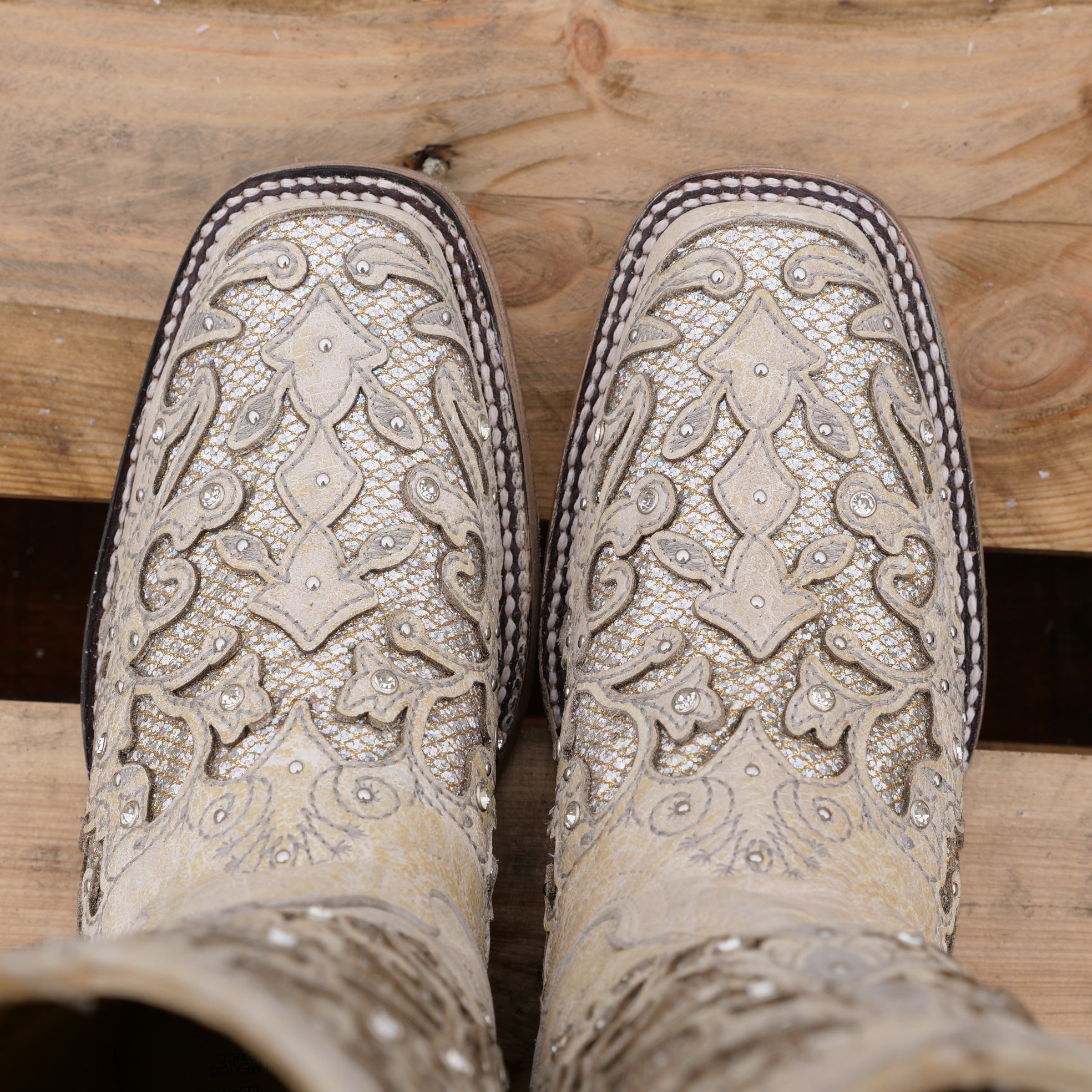 white wedding boots