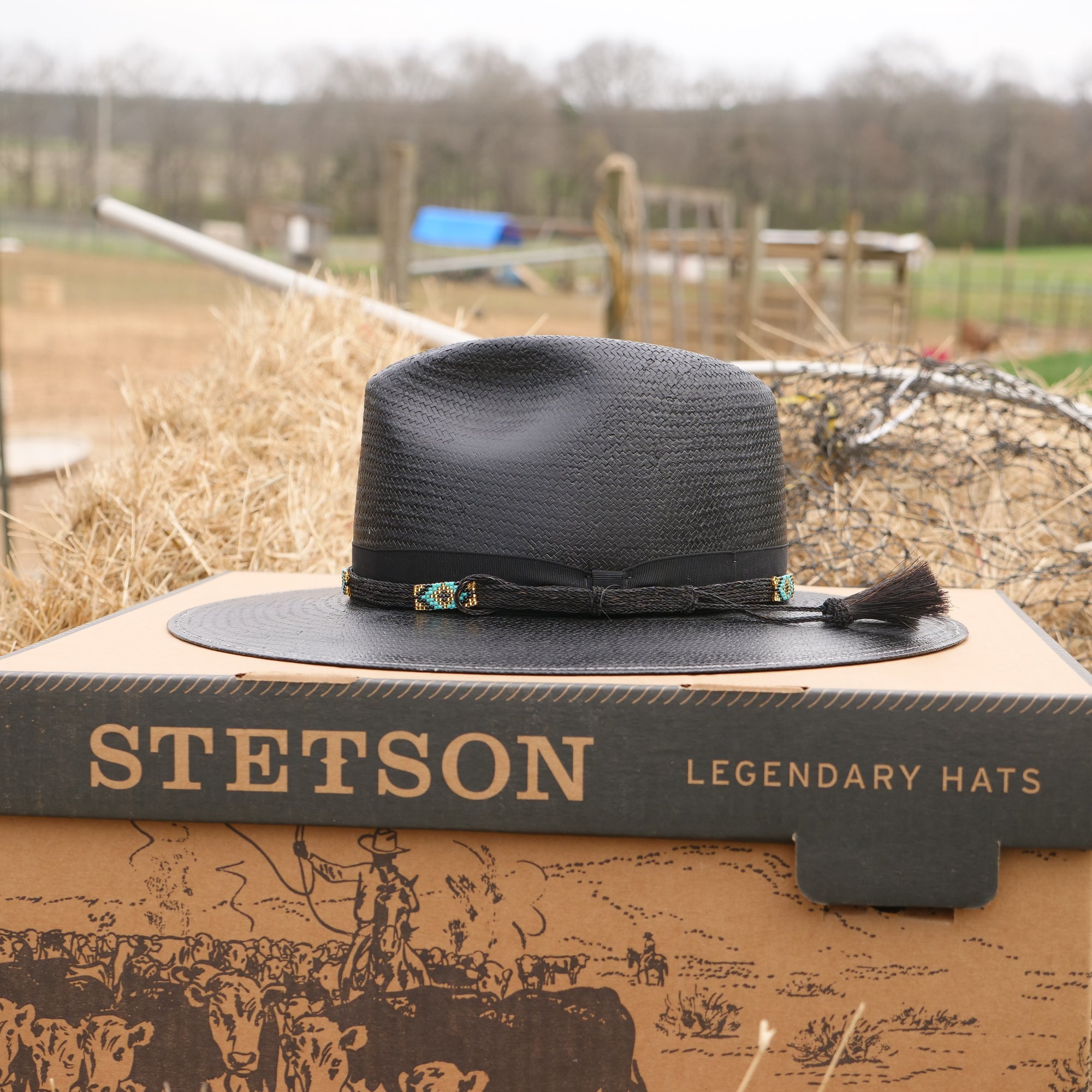 flat brim straw hat for summer stetson helix