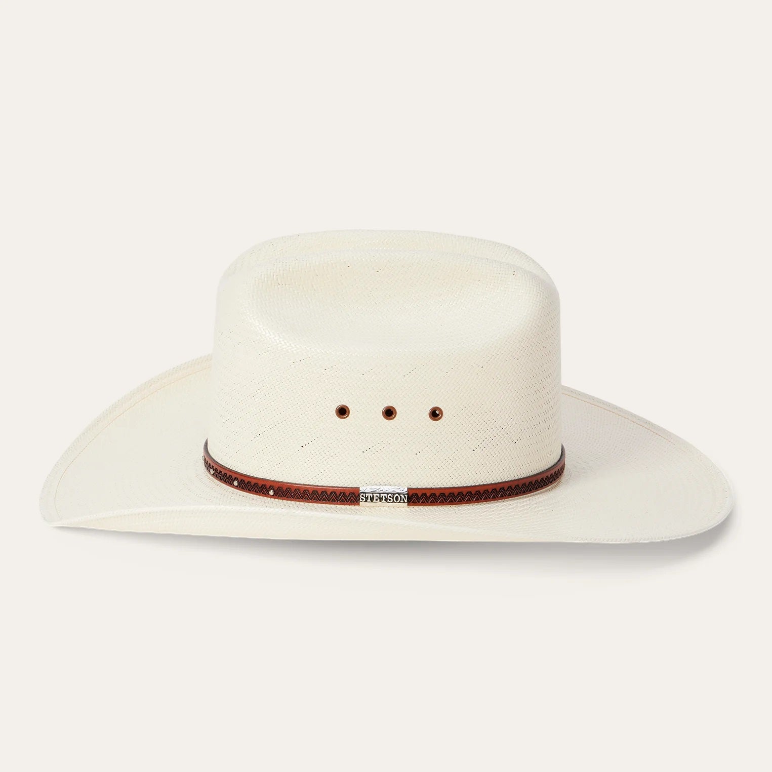 straw cowboy hat with eylets vented