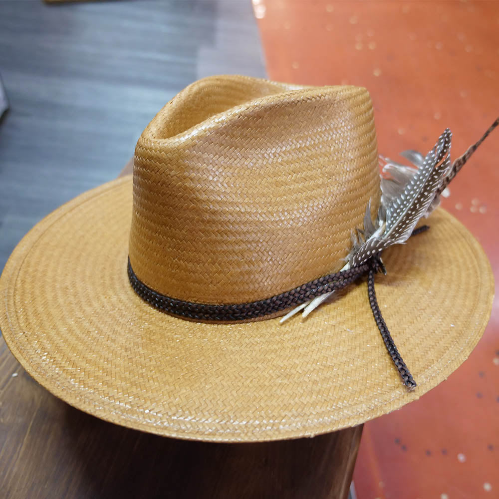 stetson straw hat flat brim