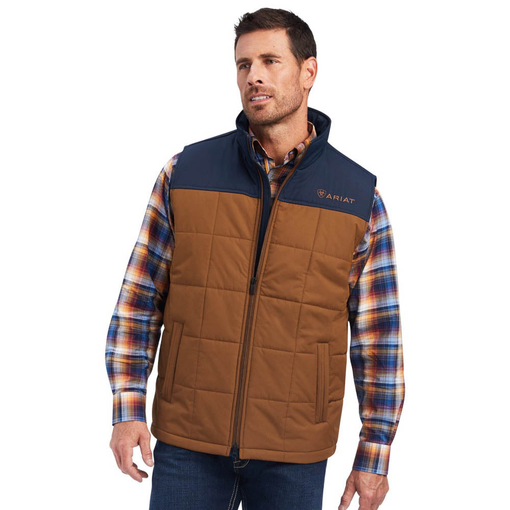 ariat vest brown mens