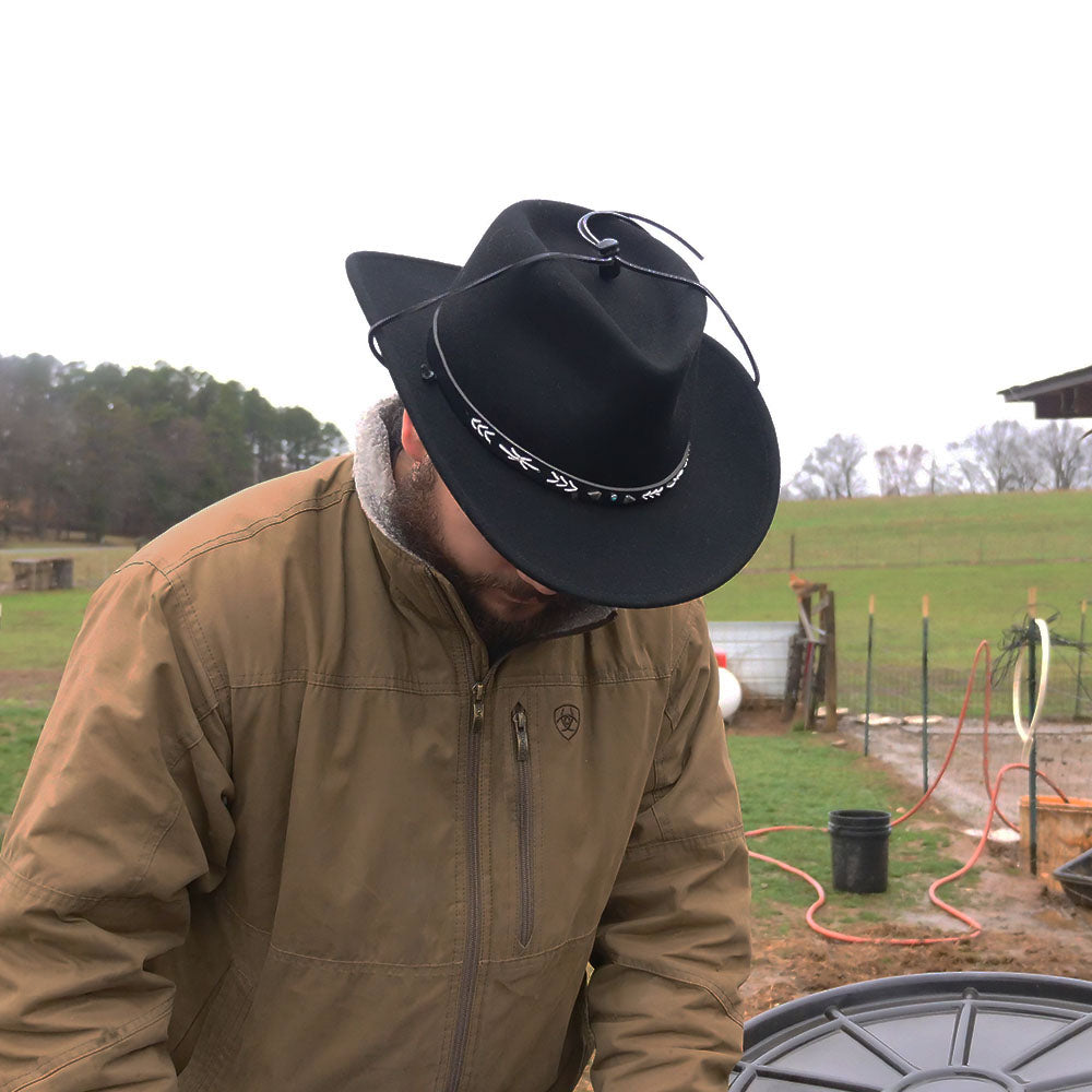 crushable flat brim cowboy hat