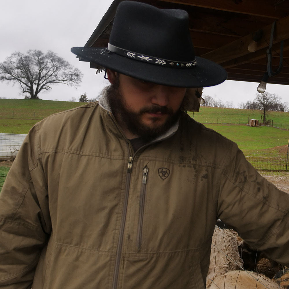 stetson flat brim hat